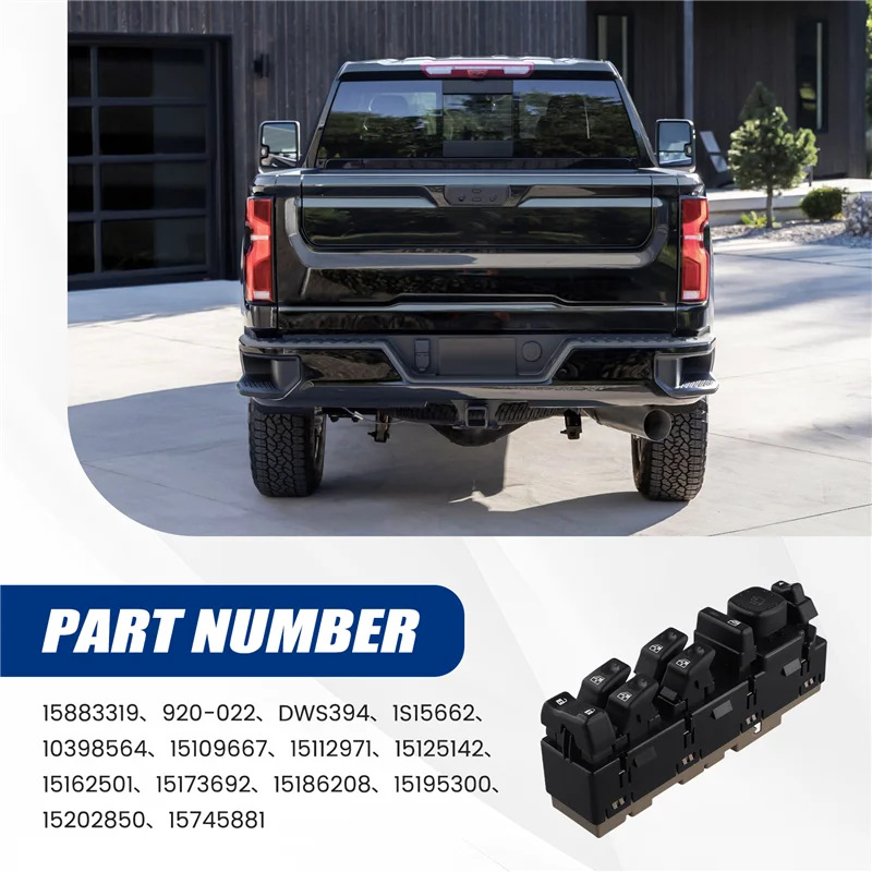 

A58X-Power Window Control Switch For Chevy Silverado 2003-2006 GMC Sierra 15186208 15883319