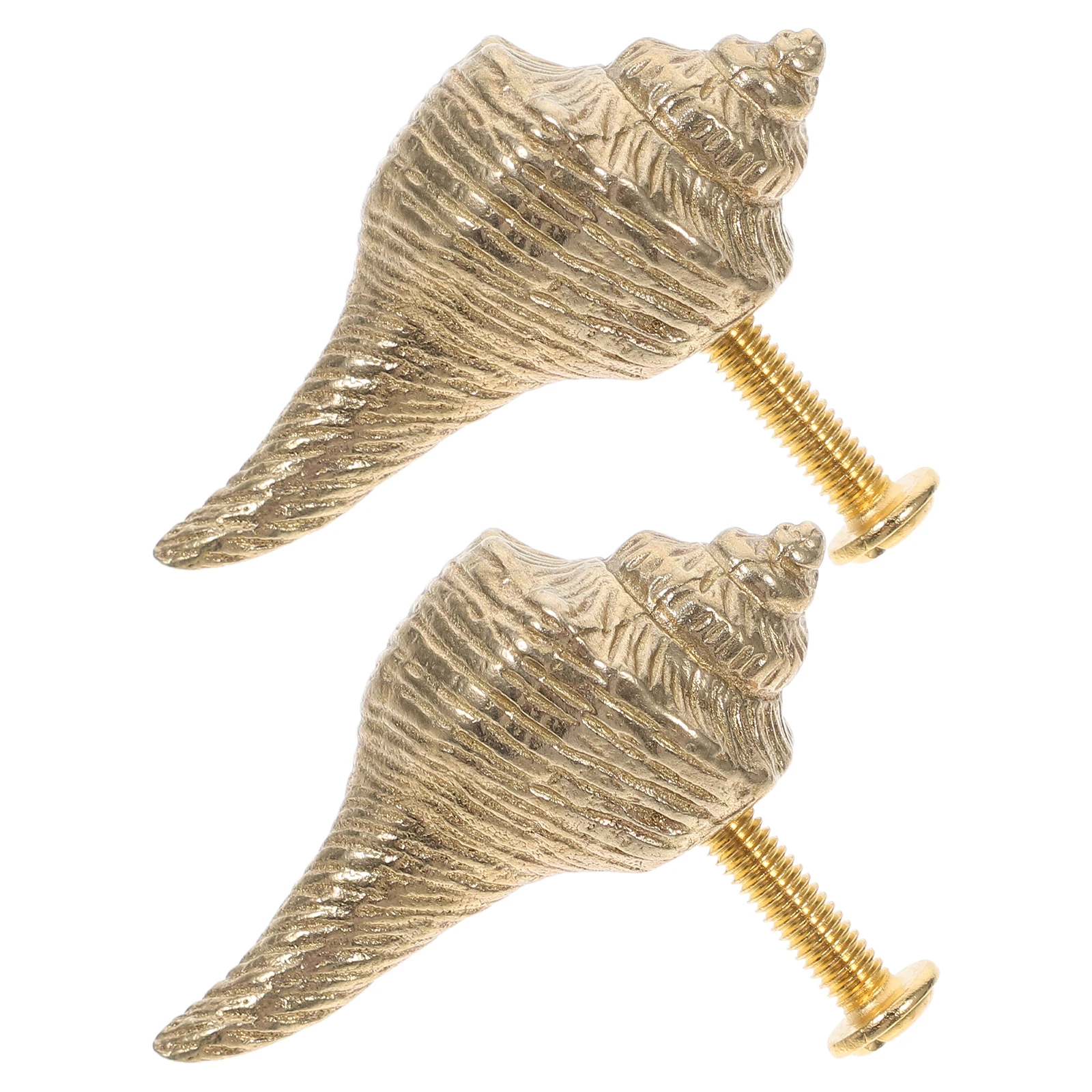 

2Pcs Unique Brass Conch Door Handle Oceanic Charm Coastal Cabinet Accessories for Drawers Rustic Elegant Furniture Hardware