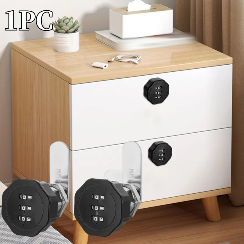 

1 Piece 3-position Combination Rotary Bolt Lock 20/30MM Cam Combination Lock Zinc Alloy Anti-theft Cabinet Door Lock