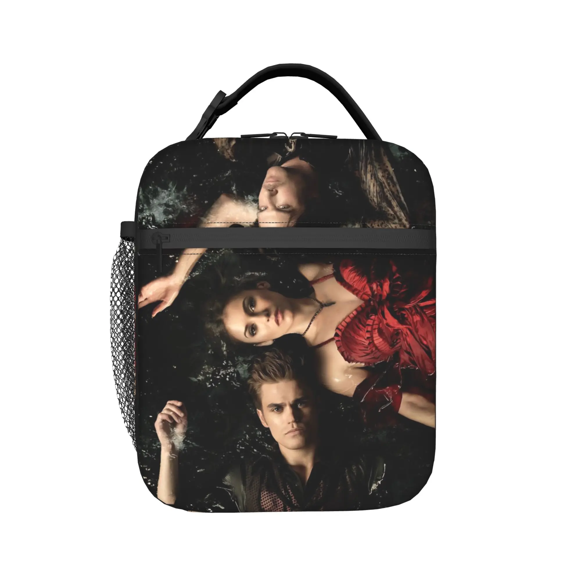 The Vampire Diaries Resuable Movie Lunch Bag School Portable Insulated Tote Food Bags For Women  Waterproof Graphic Cooler Bag
