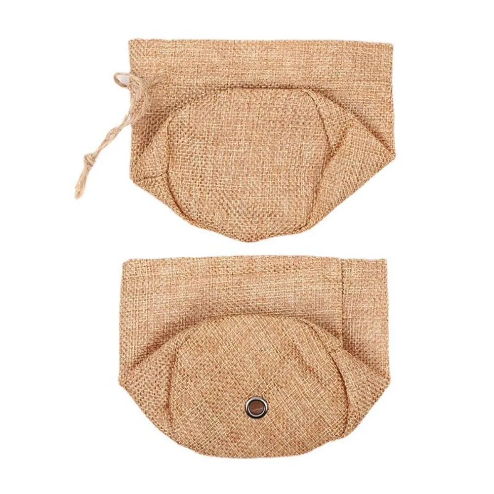 2pcs Linen Drawstring PE Eco Bag, Succulent Pot Container Packaging for Flower & Plant Gardening Planting