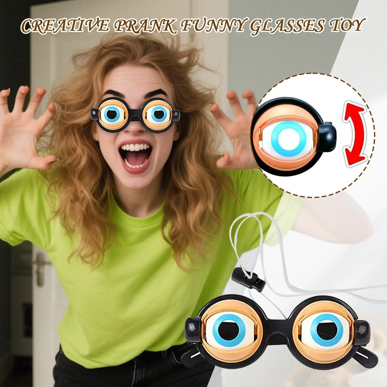 Funny Eyeball Glasses Holiday Hilarious Eyewear Toy Halloween Big Eye Costume Accessories For Dress Up Party Decor