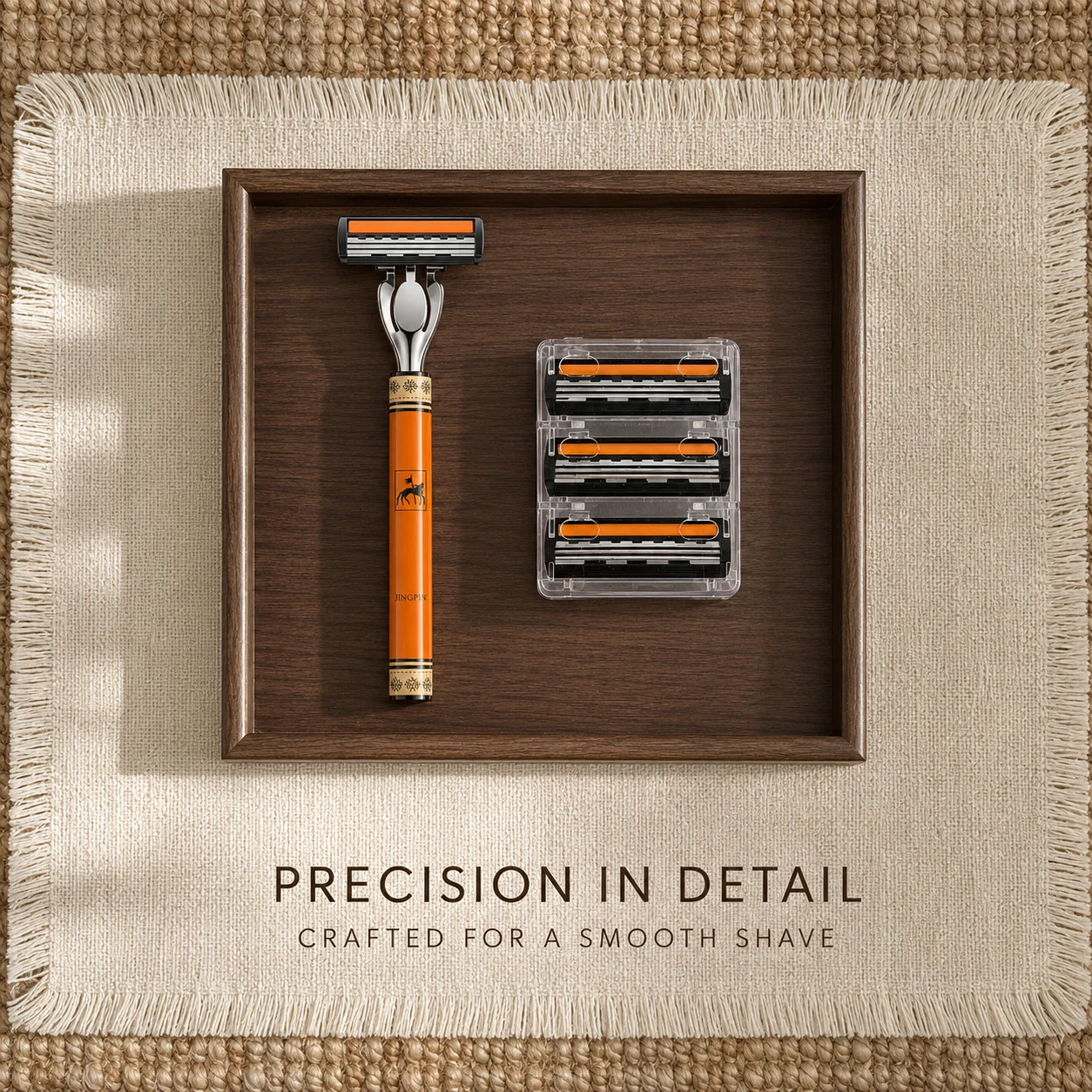 Men's Manual Razor 3-Layer Precision Blade System Replaceable Refills, Long-term Use, Men & Women Suitable Great Gift Idea