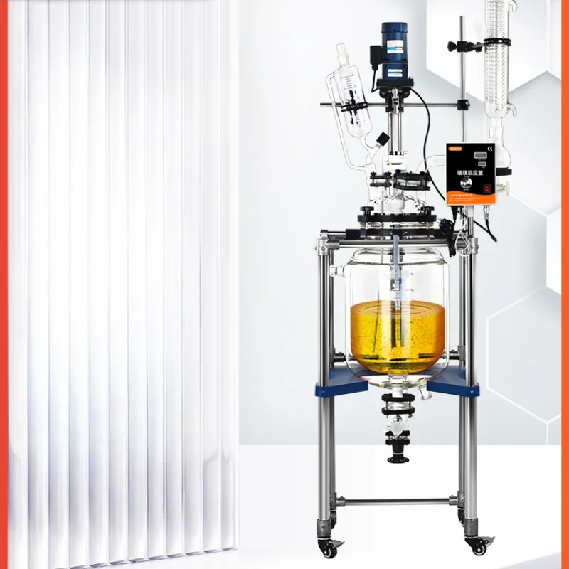 

Double-layer glass reactor laboratory heating and stirring single-layer jacketed reactor 50L/100L/200L