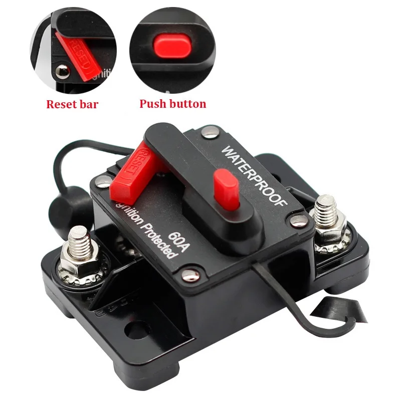 Manual Reset Circuit Breaker 12V Waterproof Boat Manual Power Protect 20A 30A 40A 50A 60A 70A 80A 100A 120A 150A 200A 250A 300A