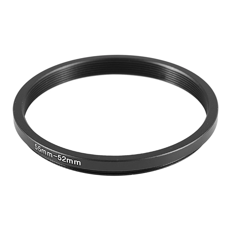 2X 52Mm-49Mm 52Mm To 49Mm/55Mm-52Mm 55Mm To 52Mm Black Step Down Ring Adapter For Camera