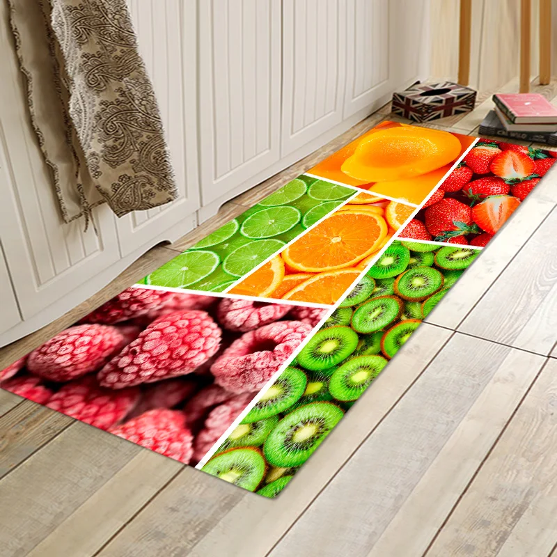 

Fruit Kitchen Carpet Home Entrance Door Mat Bedroom Living Room Floor Decoration Long Carpet Corridor Bathroom Non slip Mat