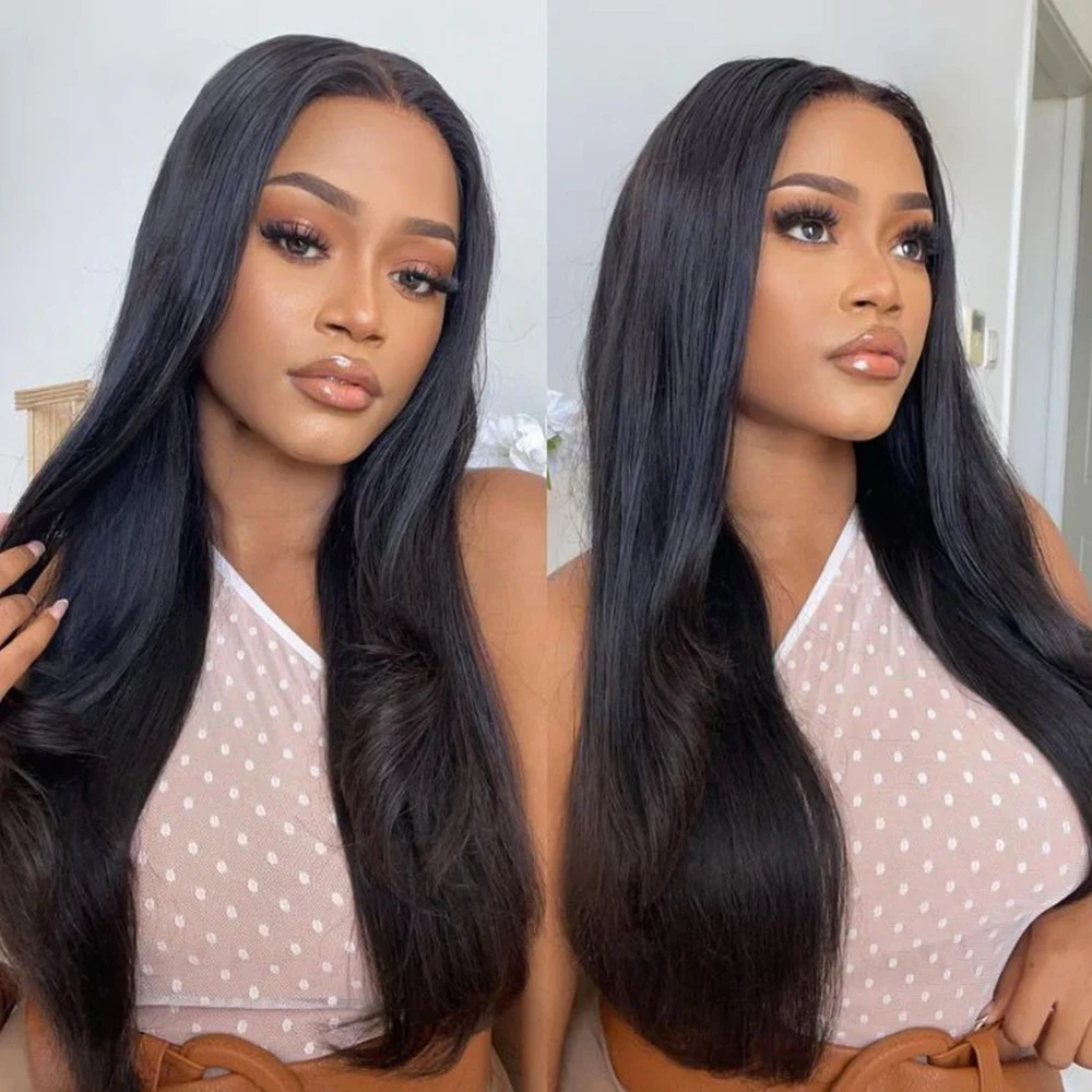 Osso Straight Lace Front Wig, perucas de cabelo humano brasileiro, Transparente Pré Arrancadas, 4x4 Lace Encerramento, 30 \