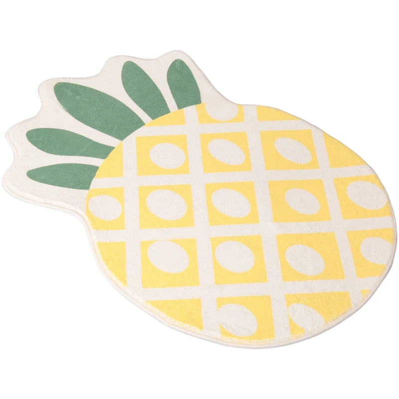 

1 PCS Bath Rug For Kids Non-Slip Absorbent Bathroom Rugs Decorative Kitchen Mat Cartoon Pineapple-Area Rugs Decor Yellow