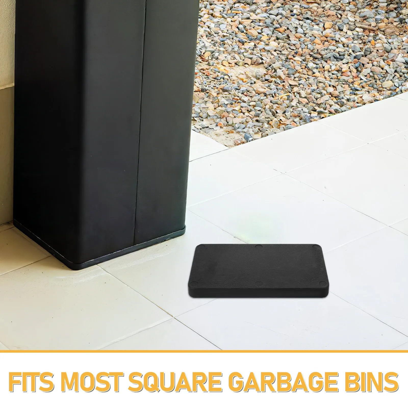 Trash Bin Bottom Weight Block 8x4x0.3 Inch Wind Resistant Heavy Duty Stabilizer for Outdoor Trash Cans Anti-Tipping Garbage Can