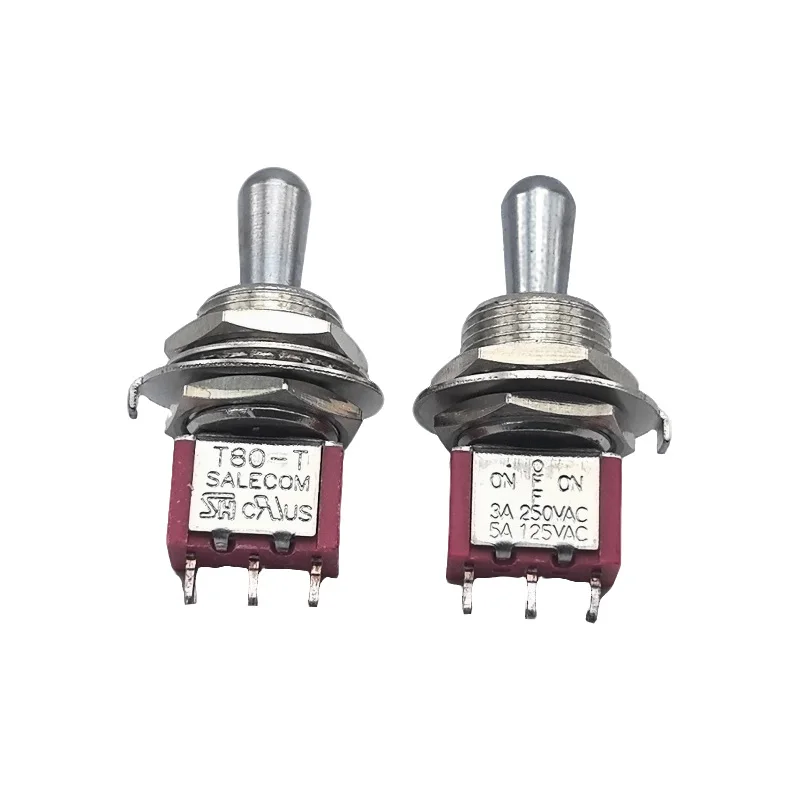 1pc SH T80-T Short handle Series Large short Handle 12mm 3Pin 3Position ON-OFF-ON SPDT  Panel Mount Mini Toggle Switch 5A 125VAC