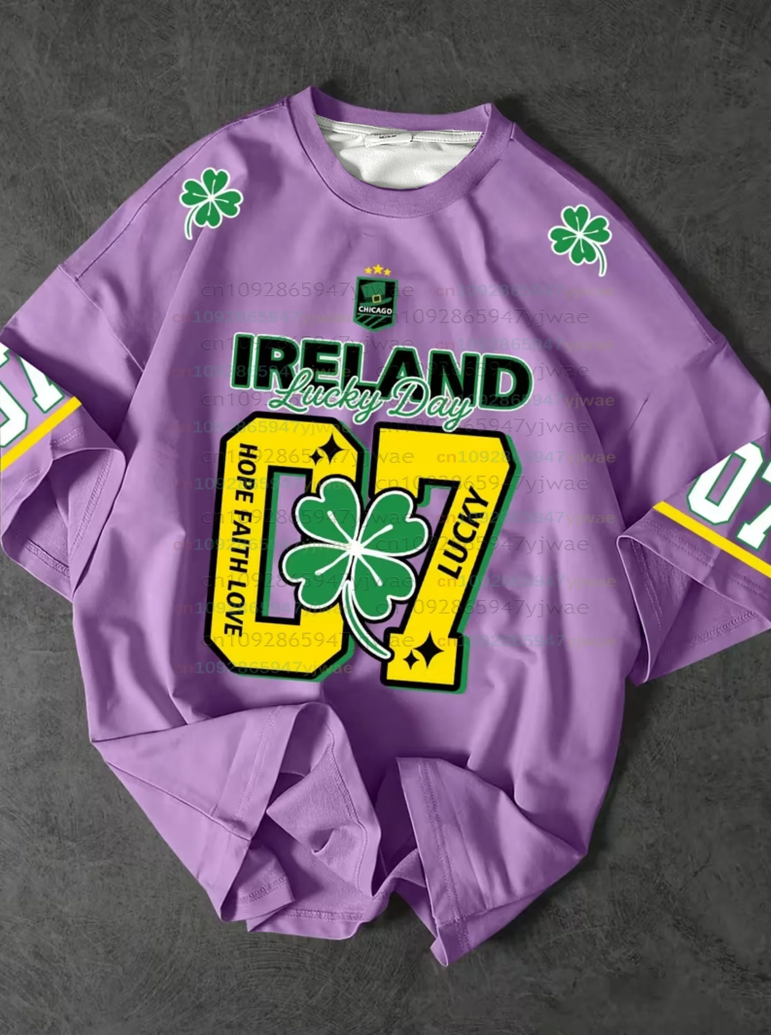 26 Men St. Patrick's Day Ireland Lucky T-Shirt Men Short Sleeve O- Neck Sport Tee Vintage Number 7 Jersey T-Shirt Men Clothes view 5