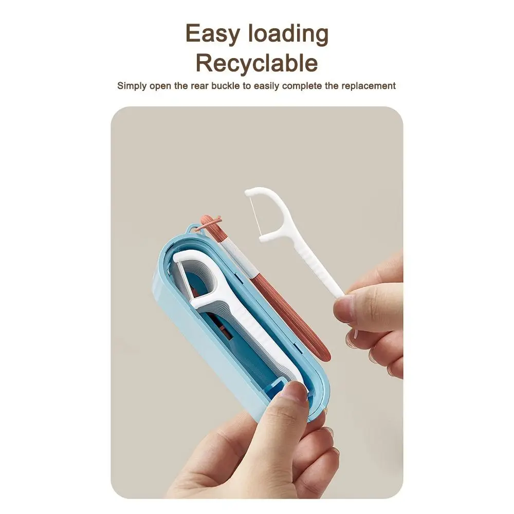New Automatic Ejectable Floss Dispenser with 10Pcs Floss Oral Care Floss Organiser Press-on Dental Floss Box