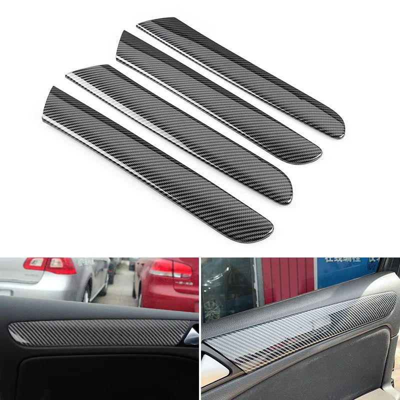 

ABS Carbon Fiber Interior Window Door Panel Cover Trim Strips For VW Golf 6 MK6 2008 2009 2010 2011 2012 Interior Accessories