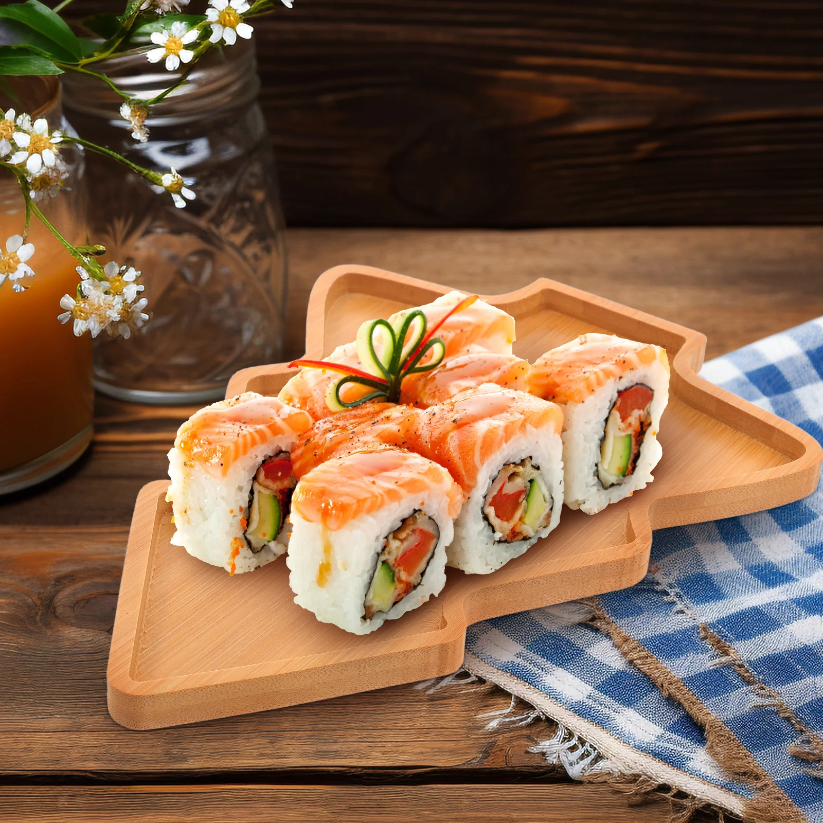 

Wooden Christmas Tree Plate Unique Design Fruit Tray Xmas Party Dessert Dish Christmas Tree Dish Snack Tray Candy Plates