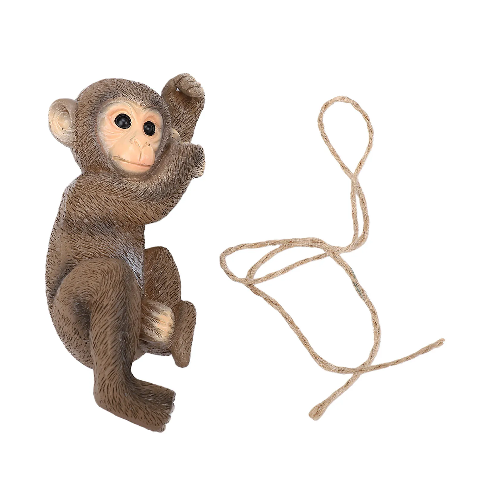 Hanging Monkey Garden Statue Resin Climbing Tree Baby Chimpanzee Animal Sculpture for Outdoor Yard Decor