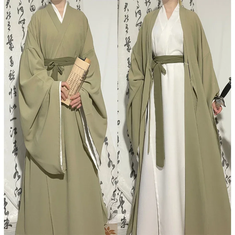 Vestido tradicional hanfu masculino, roupa antiga chinesa de espadachim, terno Tang masculino, fantasia da dinastia Han, quimono, tamanho grande, casal