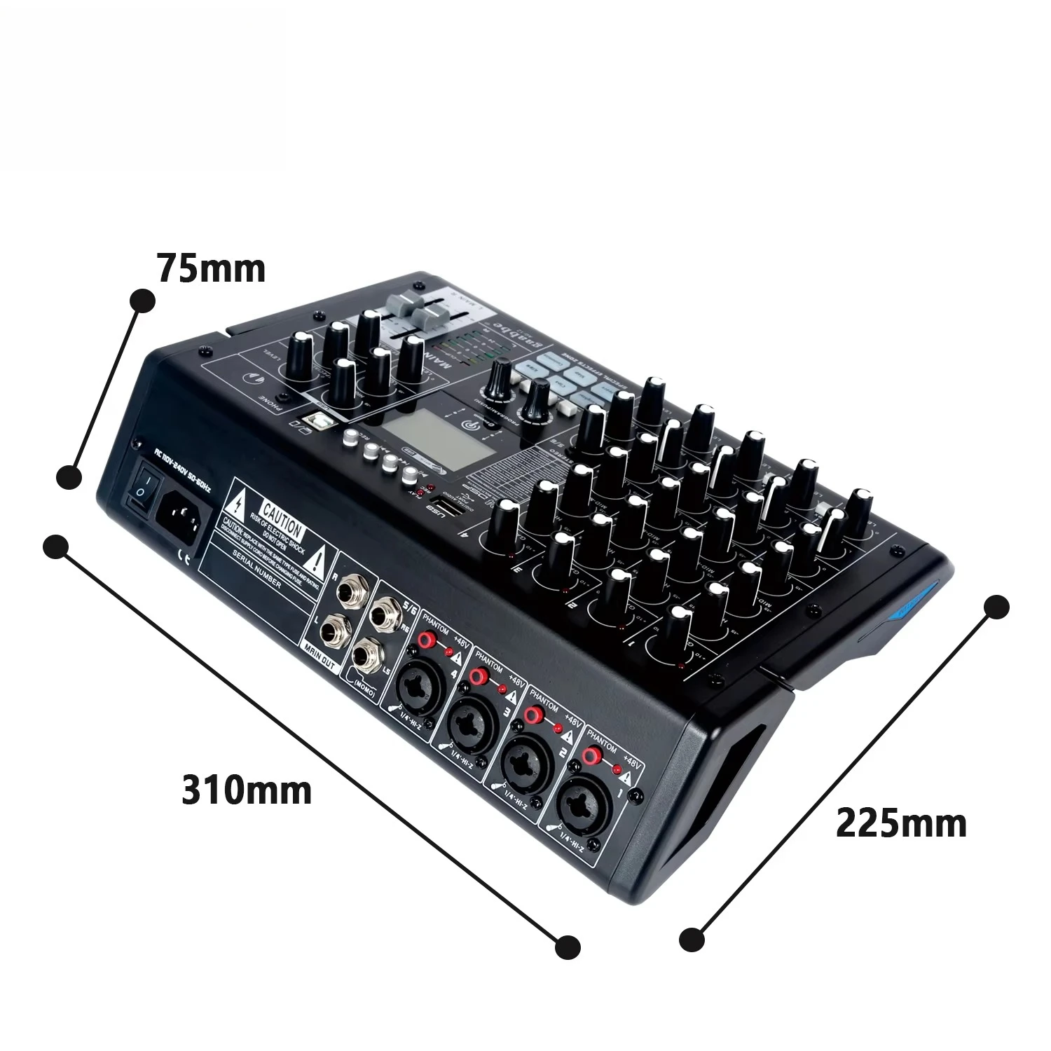 

GAX-SK6 6-channel Professional Audio 24 Kinds Of Digital Effects With Feedback Suppression Recording Karaoke Song Mixer