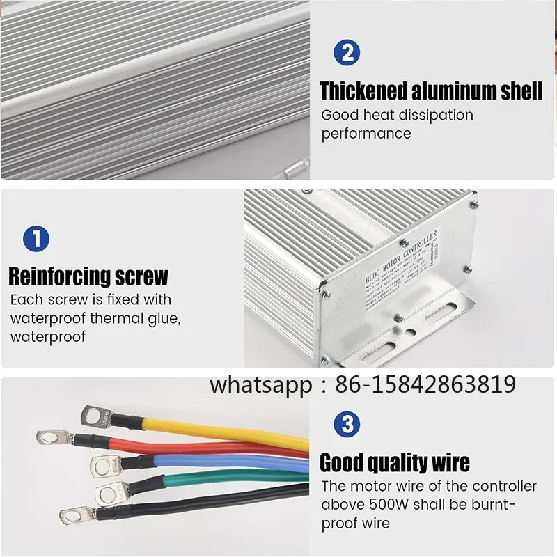 48V 60V 72V 84V  3000W  E-Bicycle Controller Brushless Motor Tricycle Controller For E-Scooter Motorcycle