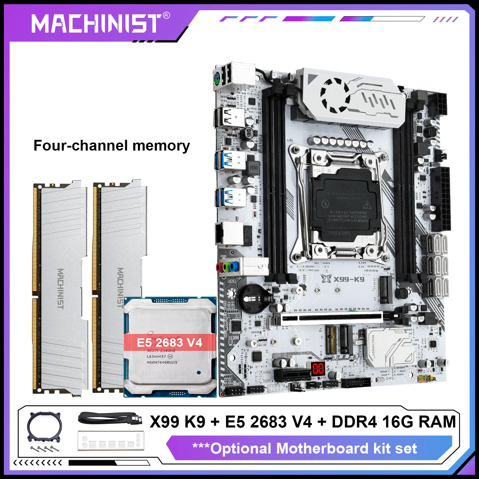 

MACHINIST X99 Gaming Motherboard Kit set C612 Chip Optional E5 2683 V4 cpu and 16GB DDR4 RAM Dual Channel USB3.0