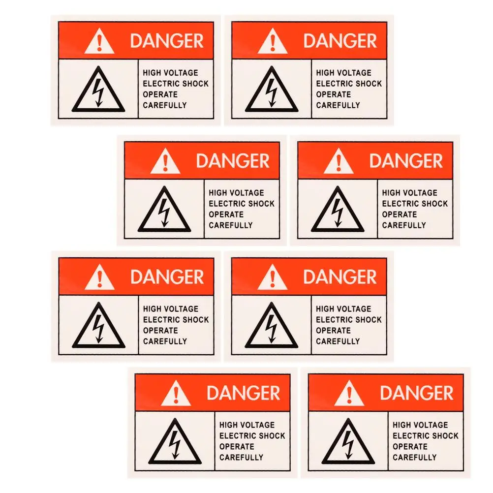 8 szt. Etykieta zapobiegająca porażeniu prądem Etykiety z wstrząsami na naklejki ostrzegawcze Znak niebezpieczeństwa Naklejka Uwaga Naklejki bezpieczeństwa pod wysokim napięciem