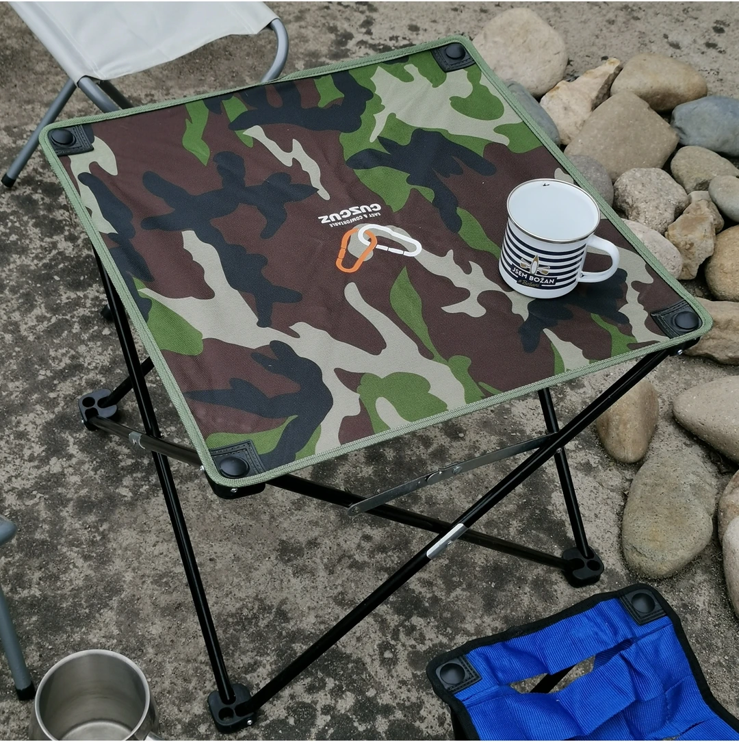 Camouflage Outdoor Small Table Beach Picnic Foldable Lightweight Portable Drinks Snacks Table for Camping Travel Leisure Furn...