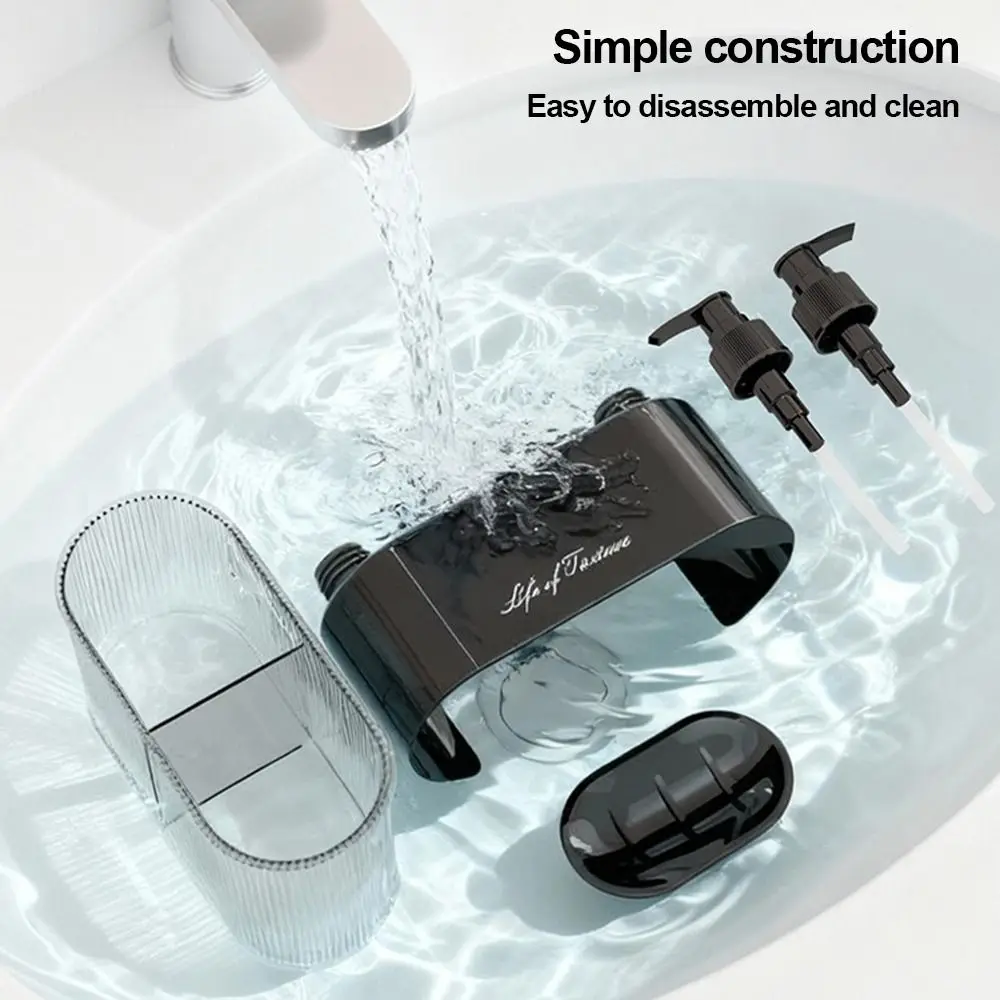 

Пластиковый дозатор для жидкого мыла с двойной помпой, съемный, многоразовый, большой емкости, с подставкой