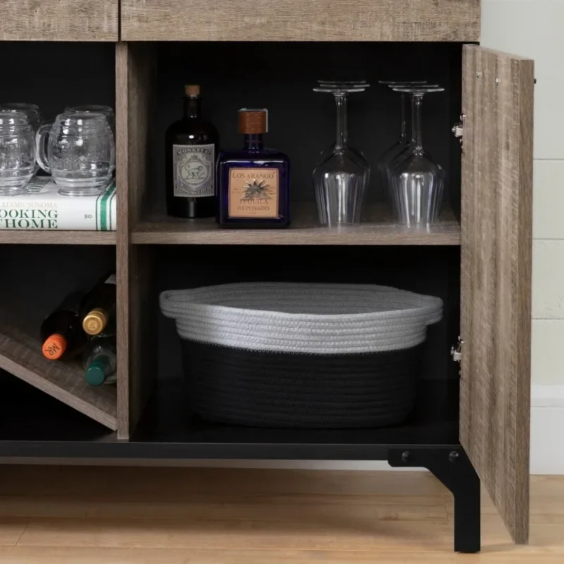 Valet Rack Buffet in verweerd eiken en ebbenhout