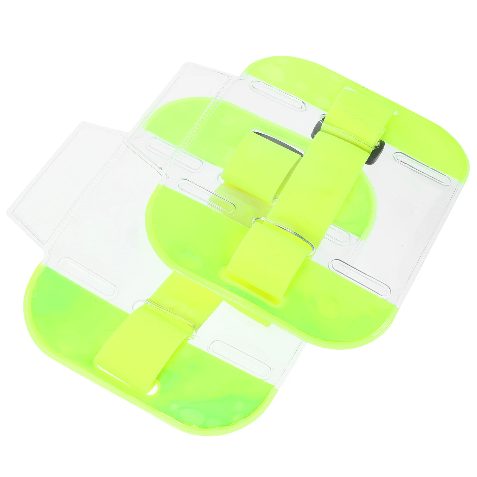 2 Pcs ID Card Armband Holder Badge Sleeve Clear Holders Security Adjustable Worker Nylon Multiple Size Lightweight