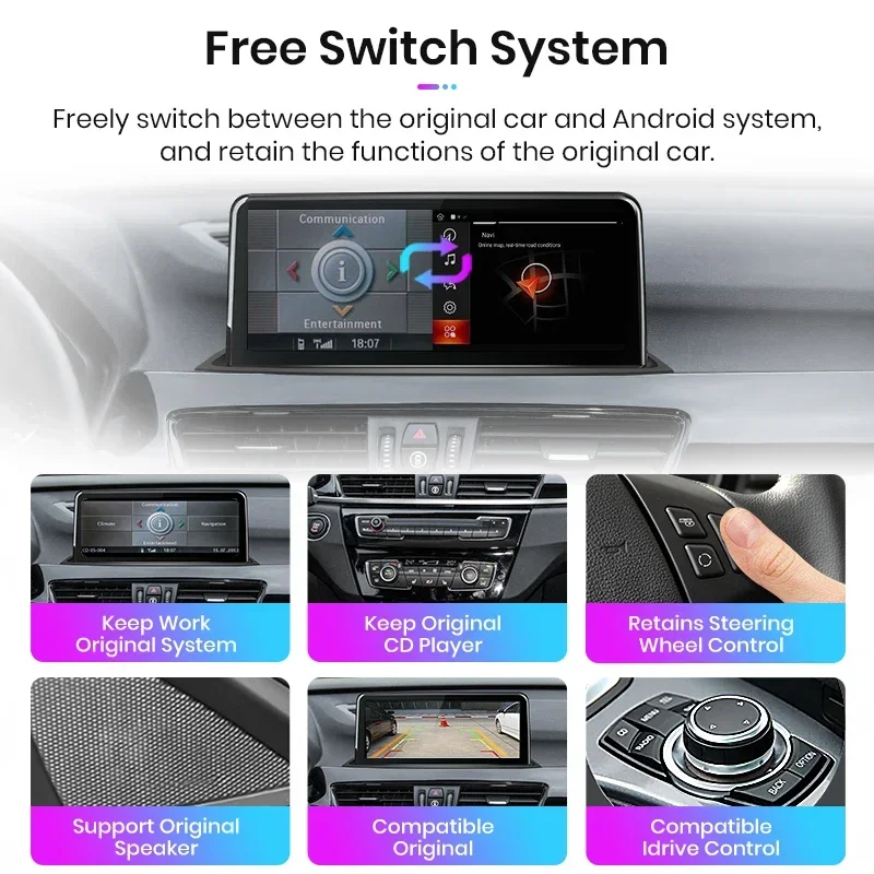 Junsun Wireless CarPlay Android Auto Car Radio For Series 1 2 3 4 F20 F21 F22 F30 F31 F32 F33 F34 F36 Multimedia GPS 2din