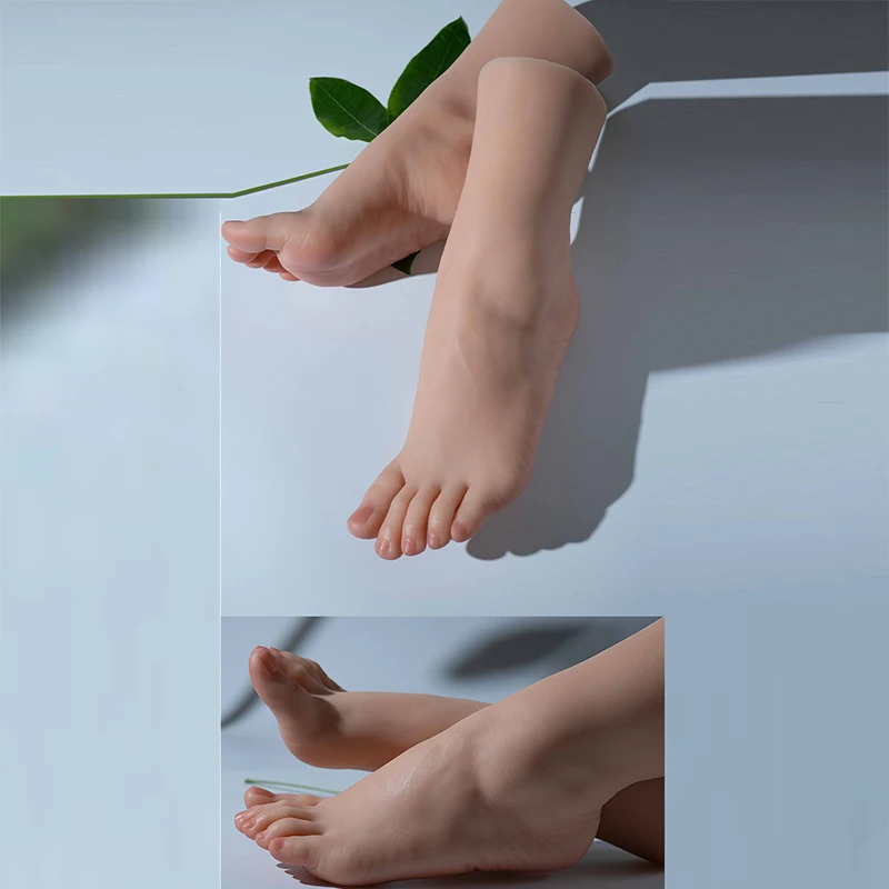 

Large Female Silicone Feet Model Simulation Lifelike Mannequin Foot Fetish for Footjob Shoes Sock Display Art Collection