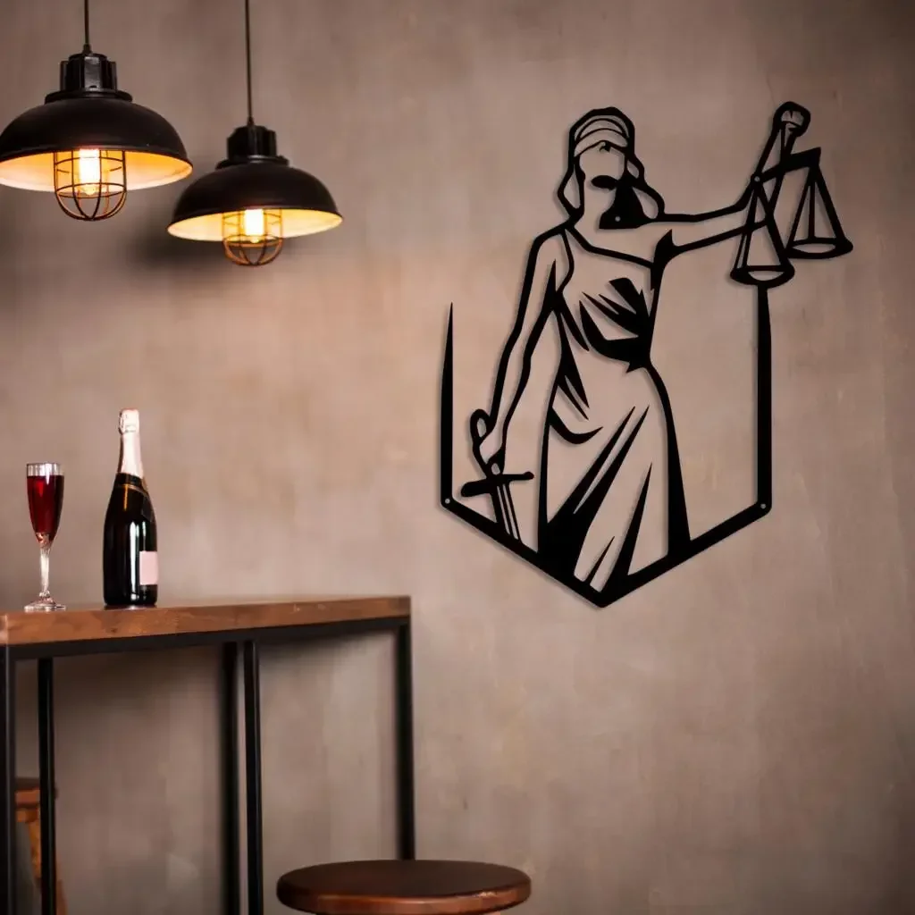 

1PC Metal Wall Art Decor - Themis Greek Goddess Wall Sculptures for Bedroom, Living Room, Bathroom - Metal Art Wall Decor