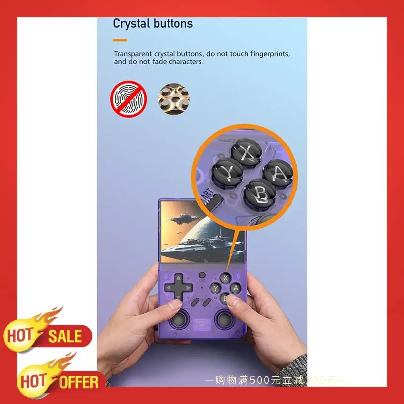 

R35plus Retro Video Game Console 64G 30,000+ Games 3.5In IPS Screen Handheld Game Console Plastic Linux System For GBA PSP PS1,D