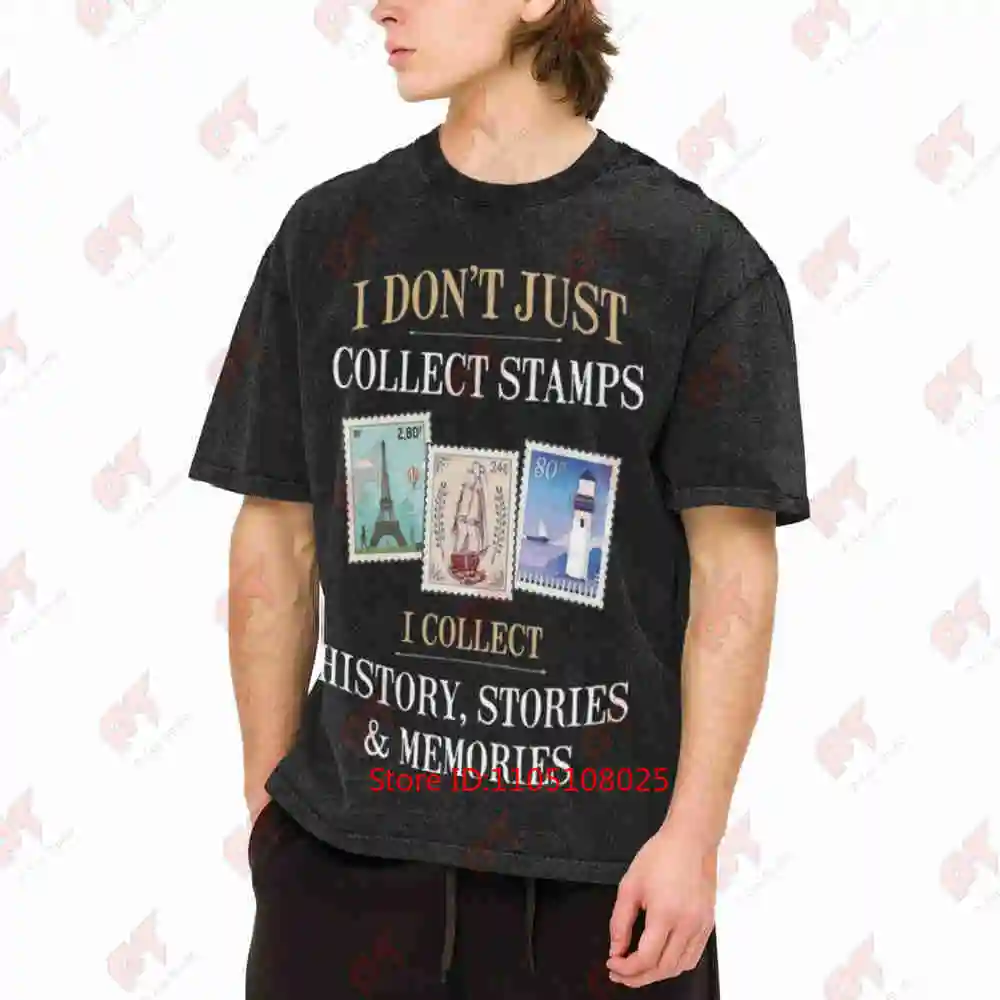 Philately Stamp Collection Vintage Washed Tee Pure Cotton T-Shirt