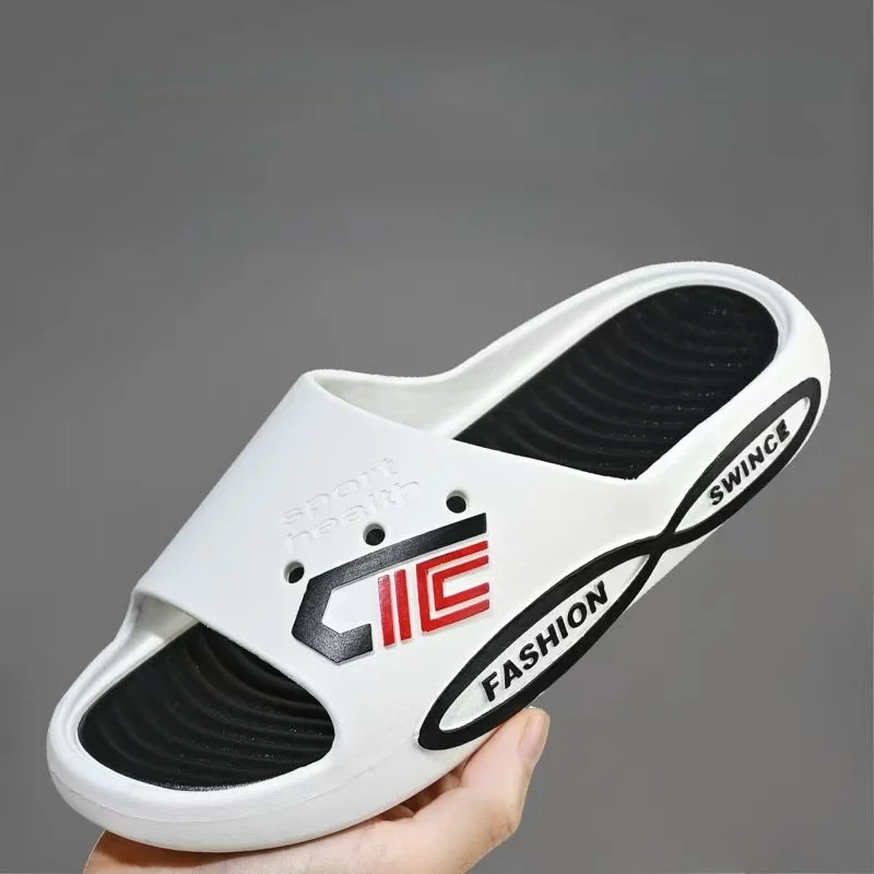 

Мужские летние новые уличные пляжные повседневные спортивные тапочки с открытым носком, мягкая подошва, нескользящие домашние тапочки с защитой от запаха, тапочки для ванной комнаты