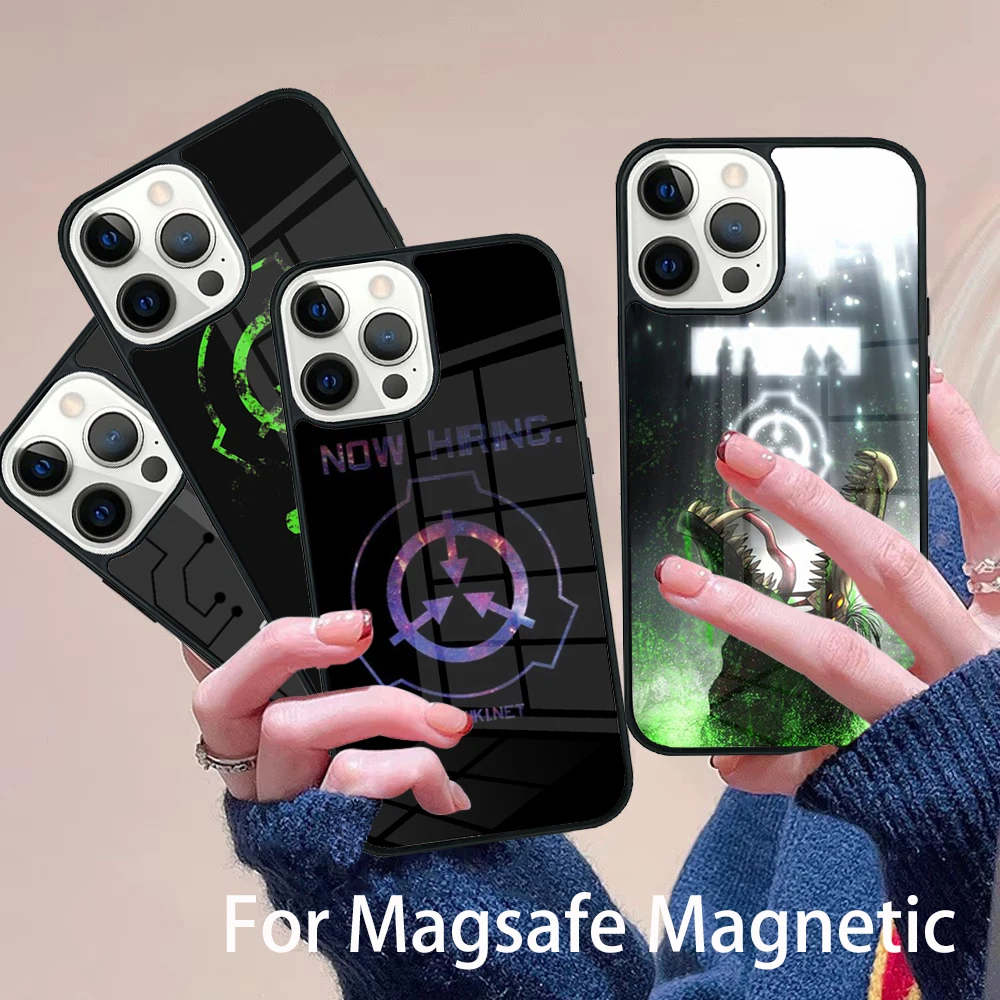 

SCP Special Containment Phone Case Magesafe Magnetic Wireless Charge Cover For IPhone 16 11 12 13 14 15 Pro Max Plus Mini
