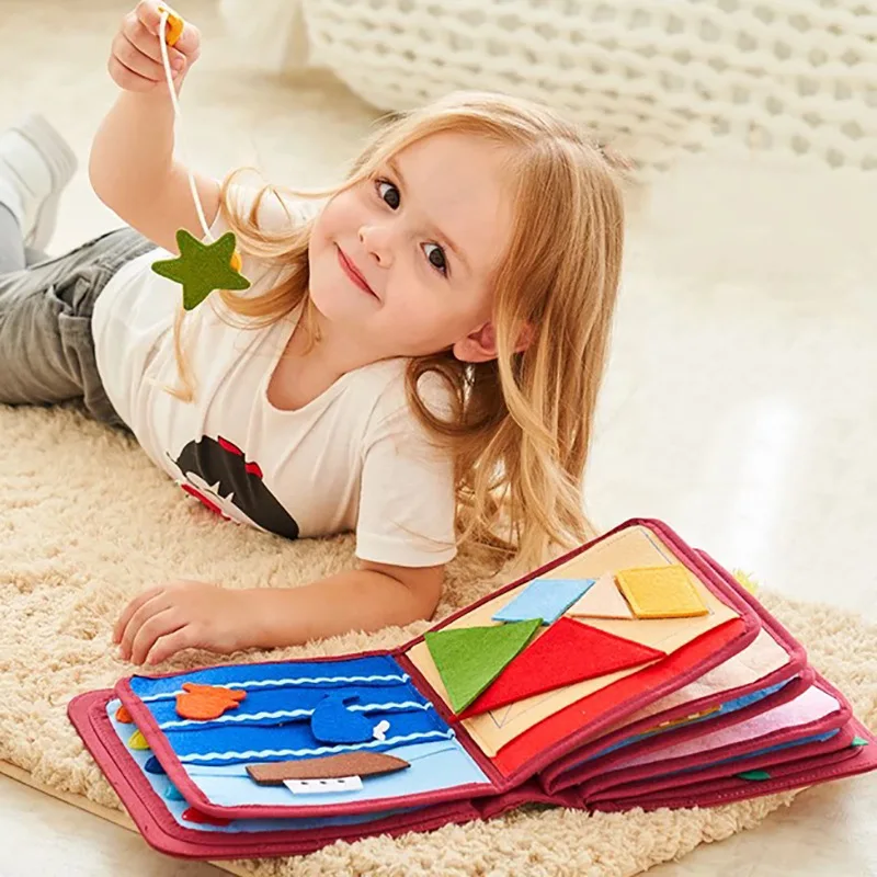 Reutilizável interativo inquieto crianças adesivos livro ocupado sentiu quietbook criança bastante montessori monzo educação intelectual