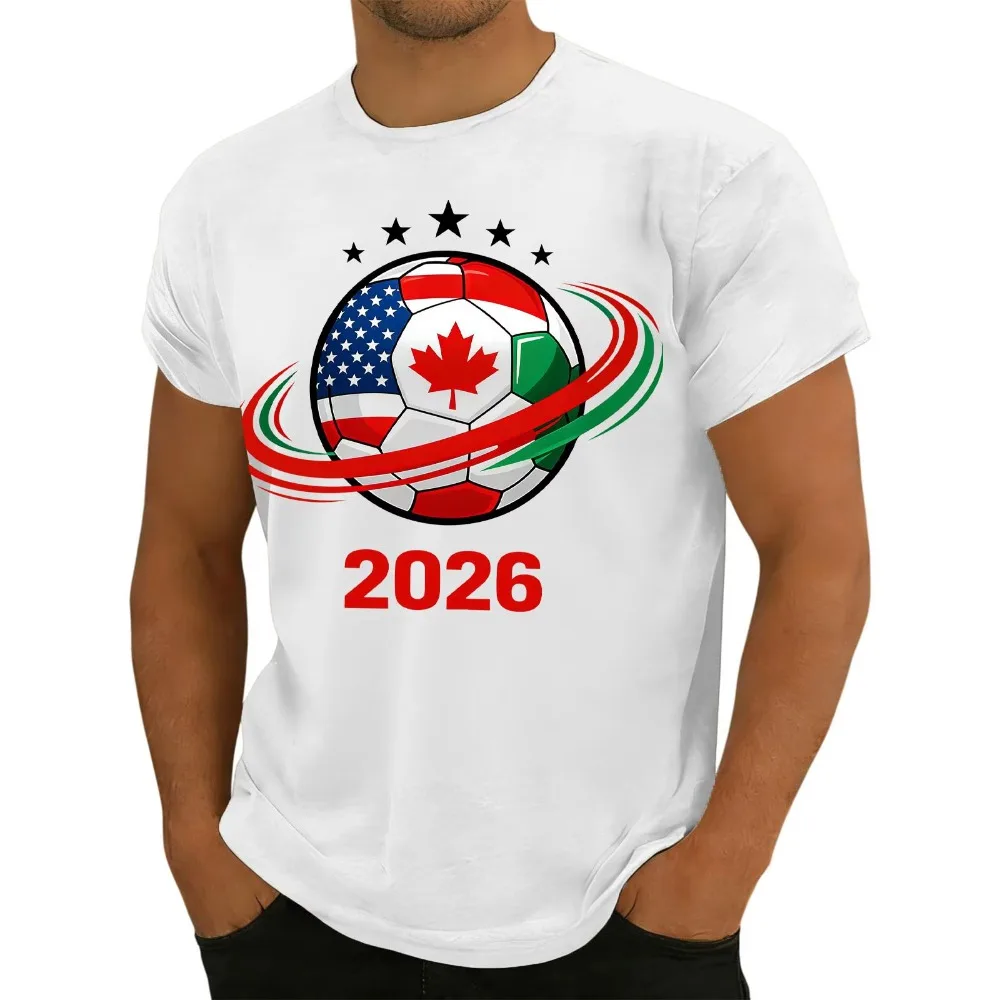 

2026 North America Soccer T-Shirt USA Canada Mexico Football Supporter TShirt Soccer Part Supplies Clothing Men Women Cotton Top