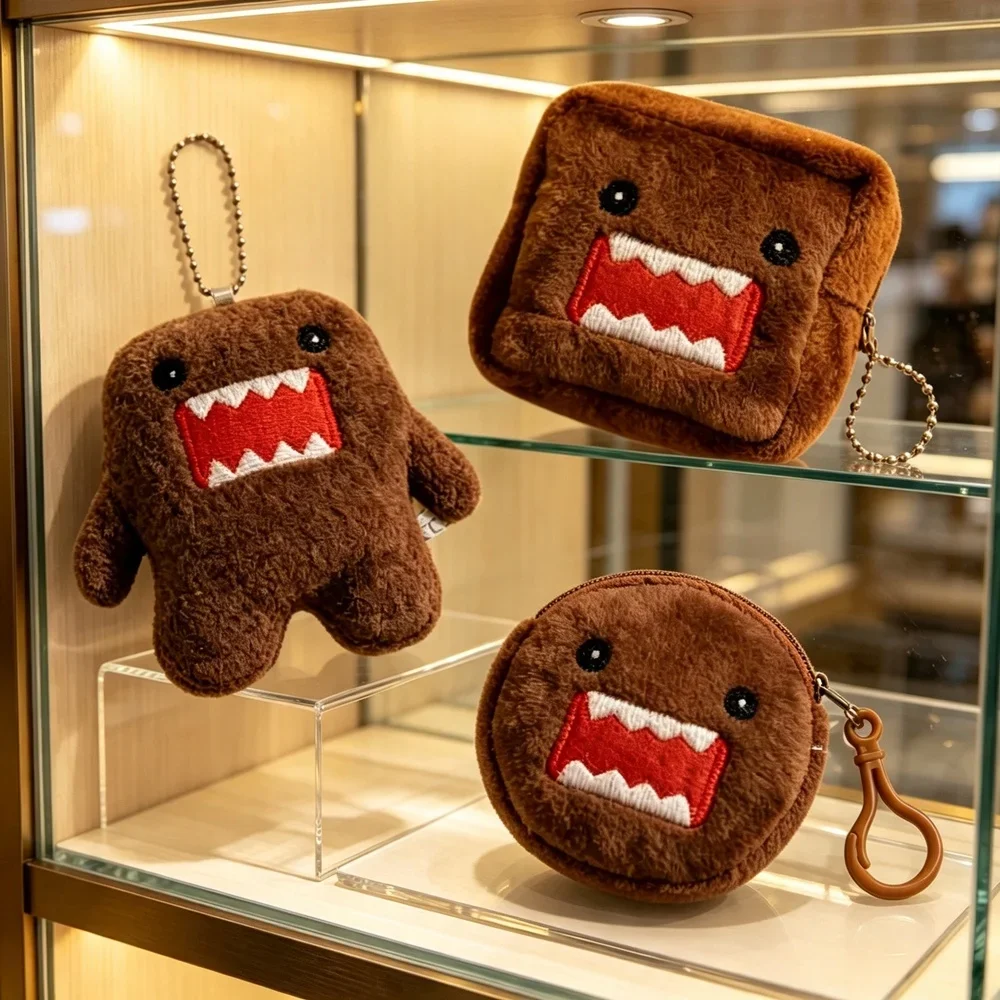Kawaii Cute Domo Kun Plush Keychain Domo Kun Plush Coin Purse Anime Keyring Wallet Coin Pouch Charm for Bag Keys Gift Collection