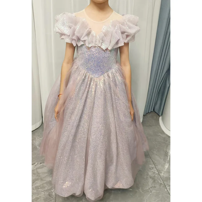 Children's Formal Dress Princess Dress 2025 Model Girls' High-End Dress Light Luxury Niche Children's Host Birthday Evening Dres