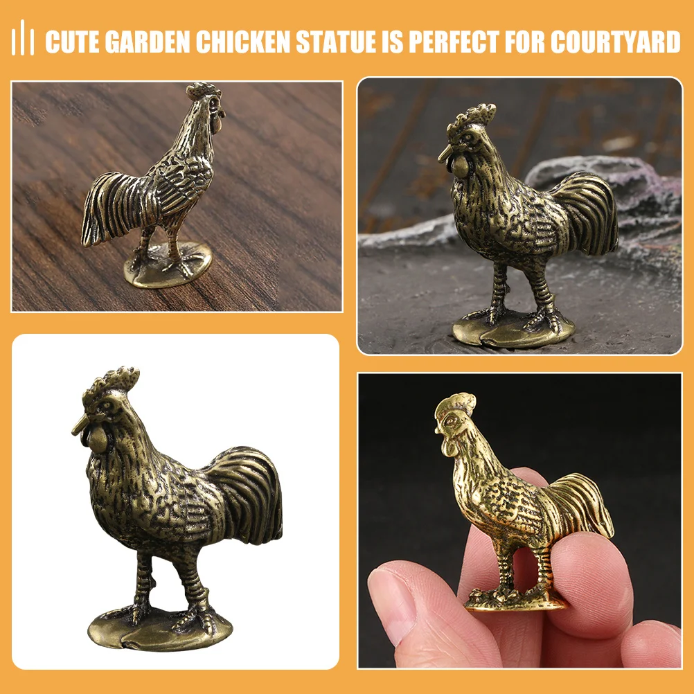 

Garden Chicken Statue Brass Small Size For Patio Yard Lawn Outdoor Decor Cute Animal Ornament Garden Adornment