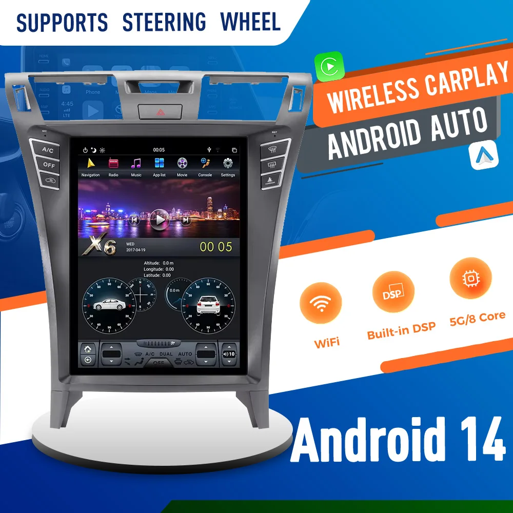 Android 14 For Lexus LS460 LS600h 2006 2007-2012 Car Radio Multimedia Player Auto GPS Navigation Head Unit Stereo Carplay
