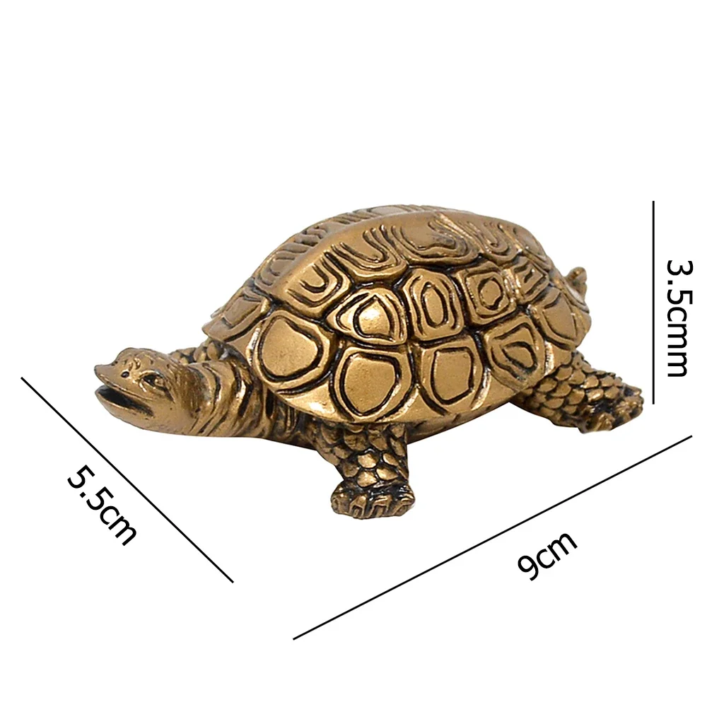 Resin Bronze Turtle Tortoise Statue Lucky Ornament Collectable Figurine Feng Shui Ornament for Office Home Decoration