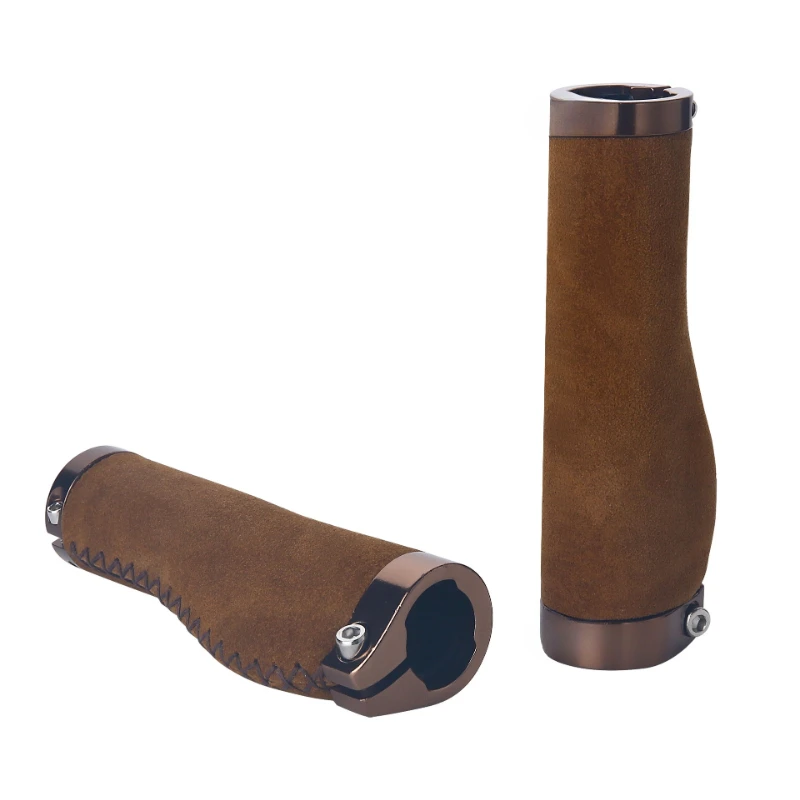 

Folding bicycle leather hand-sewn cowhide grip cover, cycling equipment flat handle cover