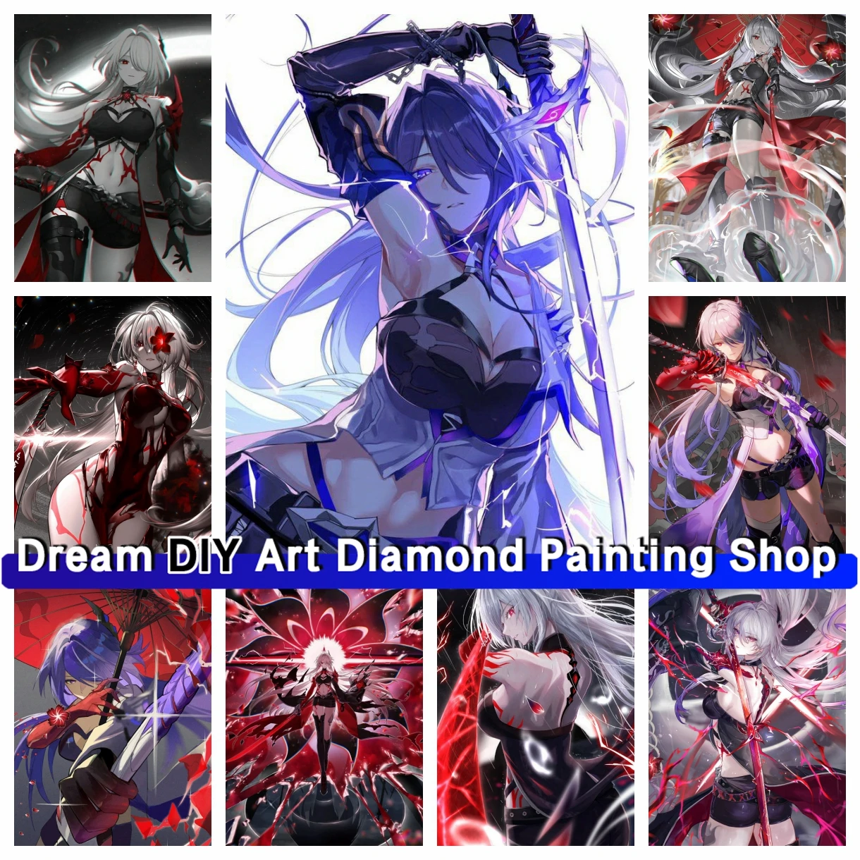 

Honkai Star Rail Huangquan Video Game DIY Diamond Painting Honkai3 Genshin Impact Photo Mosaic Cross Stitch Home Decor Gift