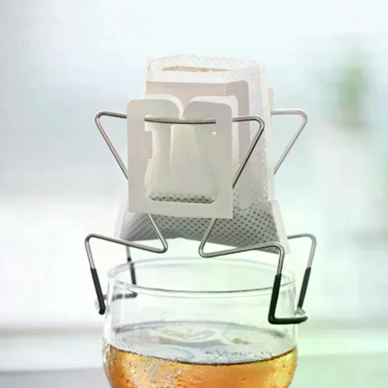 Drip Bag Holder Stainless Steel Outdoor Japanese Style Hanging Ear Coffee Filter Holder Portable Stand Cafe