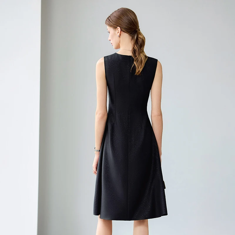 NAVIU – robe débardeur sans manches pour femmes, tenue de bureau coréenne formelle, ligne a, robe de travail d'été pour dames, abricot noir Orange