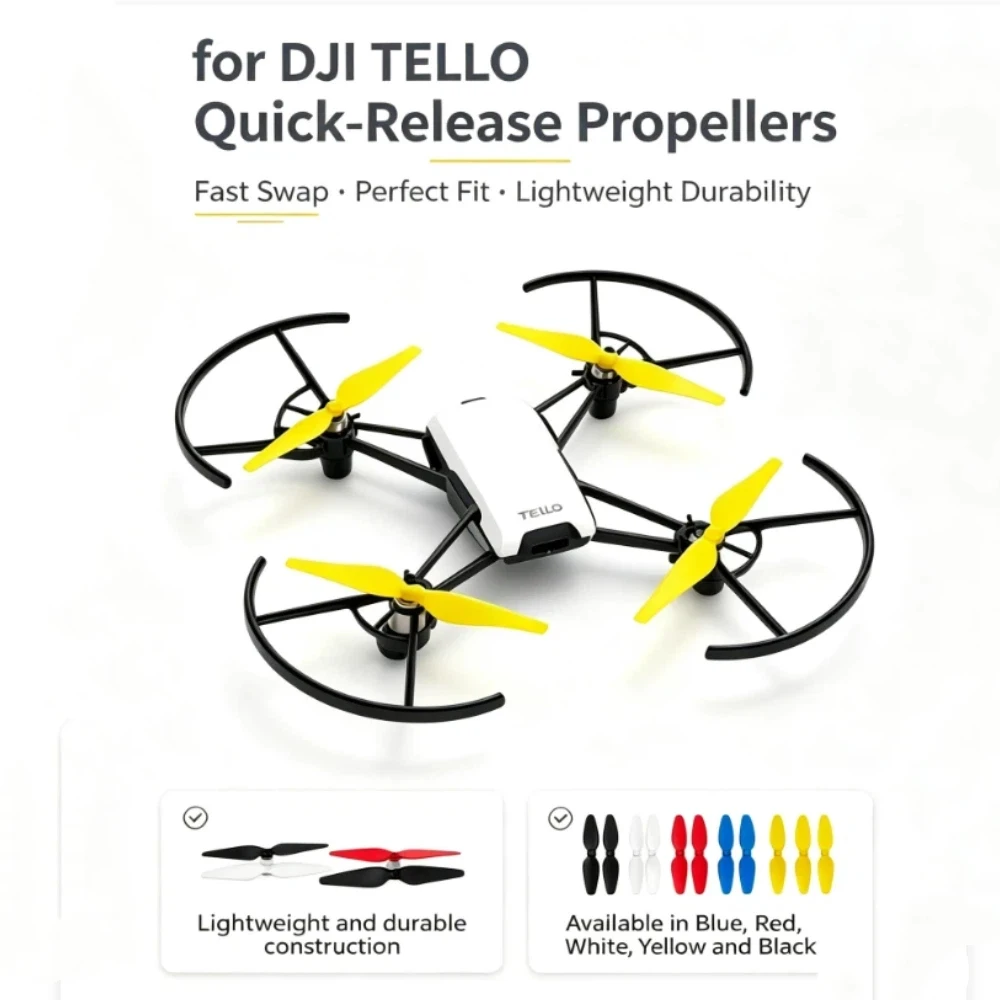 2 Pairs Quick-Release Propellers for DJI TELLO Drone Blade, Lightweight/durable/excellent performance/quick-release.