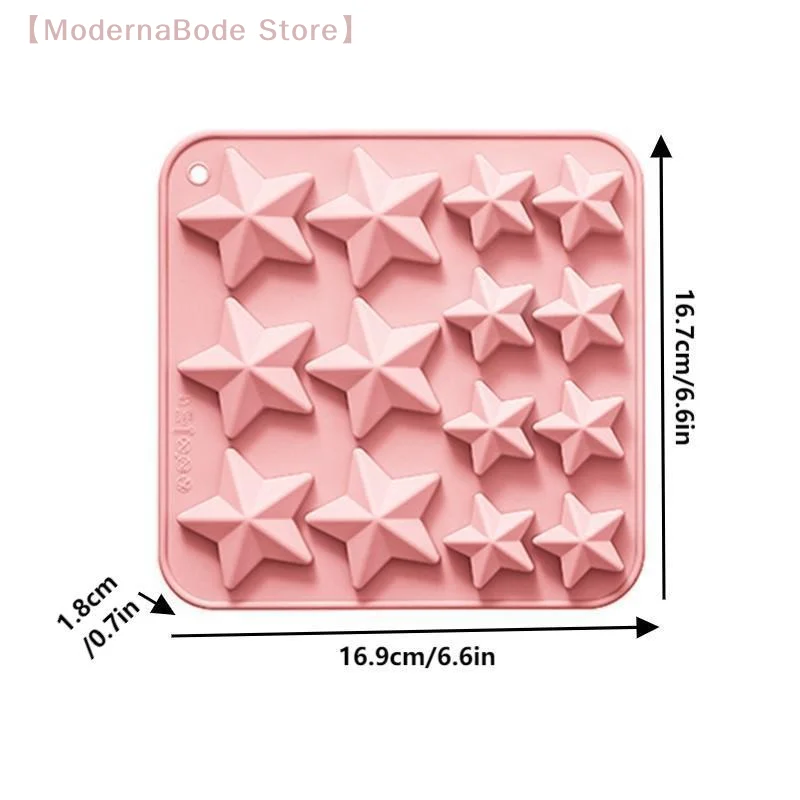 14-Cavity Five-Pointed Star Shape Silicone Chocolate Mold Cr