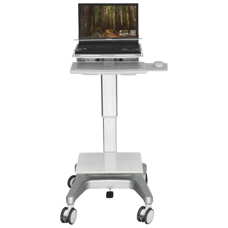 ABS Plastic+Aluminum Alloy Hospital Clinic Trolley Cart Medical Mobile Workstation For Hospital Office